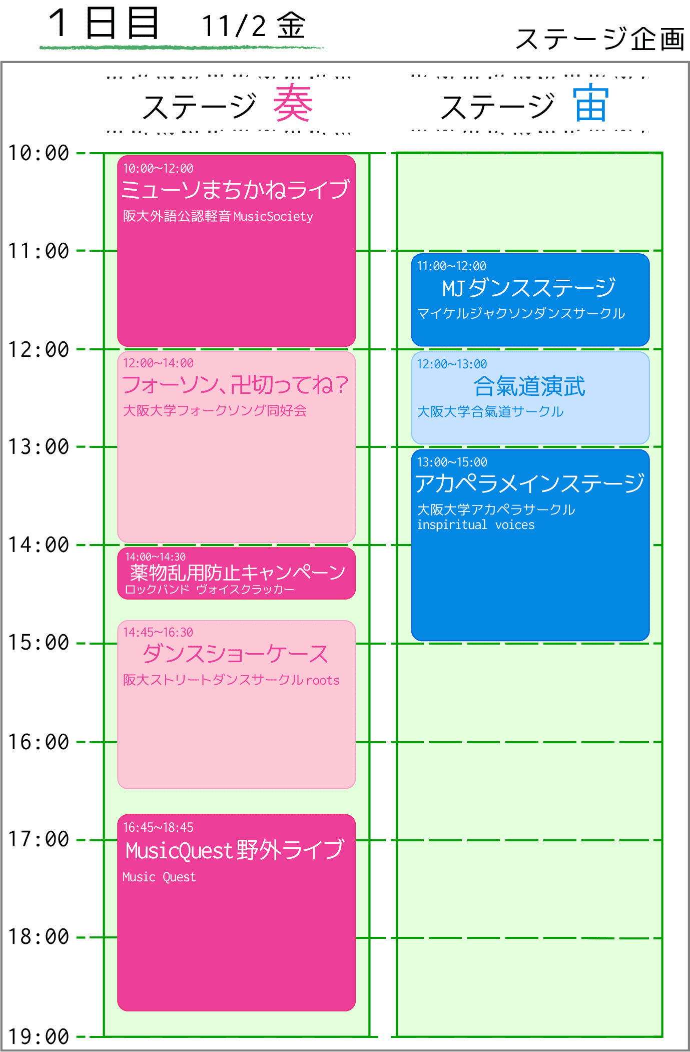 タイムテーブル1日目