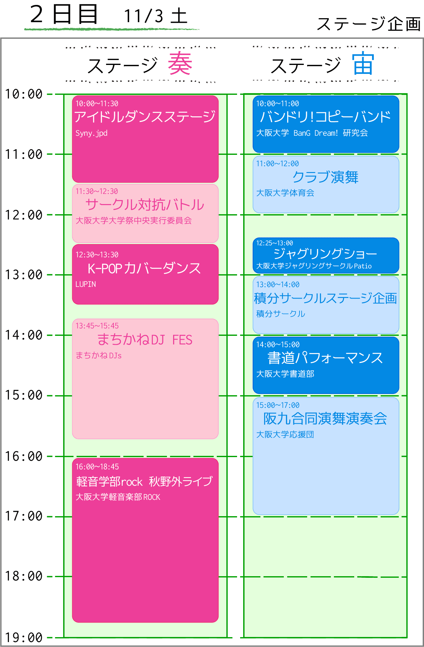 タイムテーブル2日目